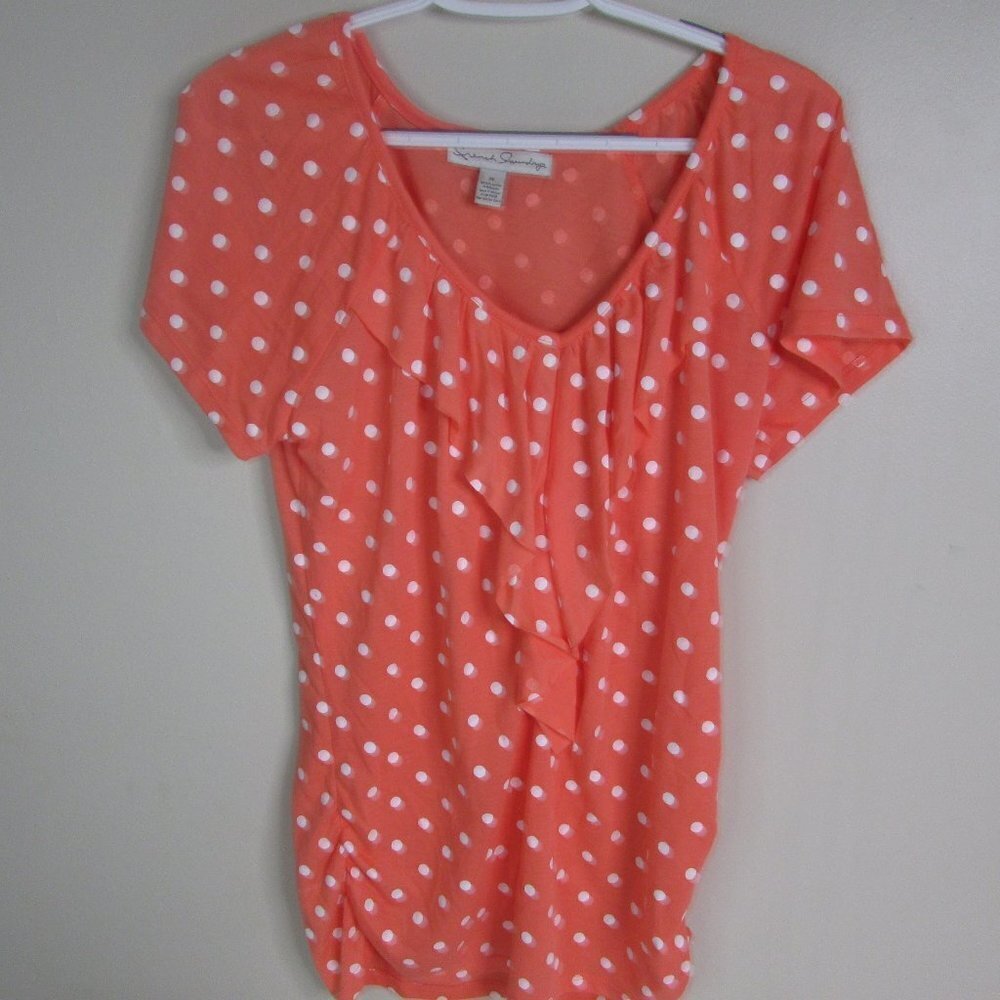 French Laundry Short Sleeve Shirt M Orange Peach